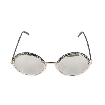 Cutler and Gross Black and White Round Frame Sunglasses