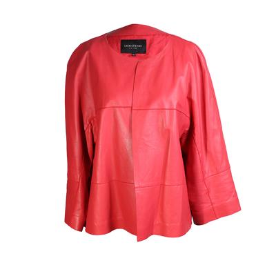 Lafayette 148 Size XXL Red Leather Jacket