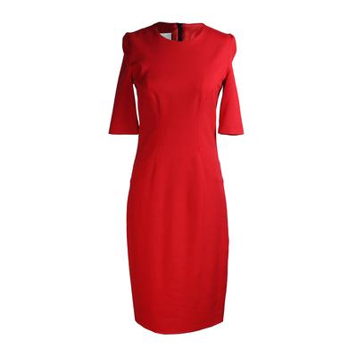 Akris Size 6 Punto Red Sheath Dress