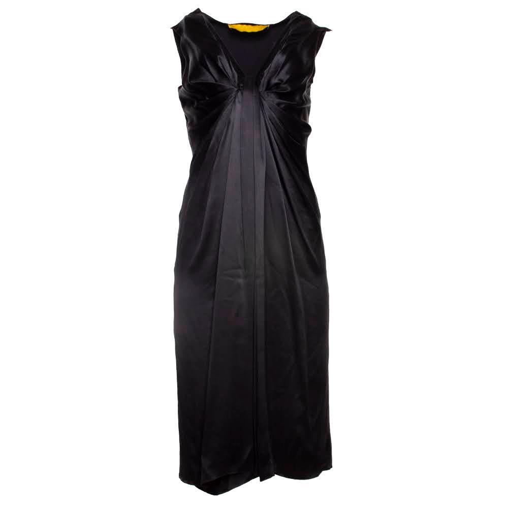  Lanvin Size 38 Black Silk Dress