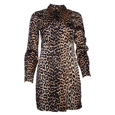 New Ganni Size 38 Brown Leopard Print Dress