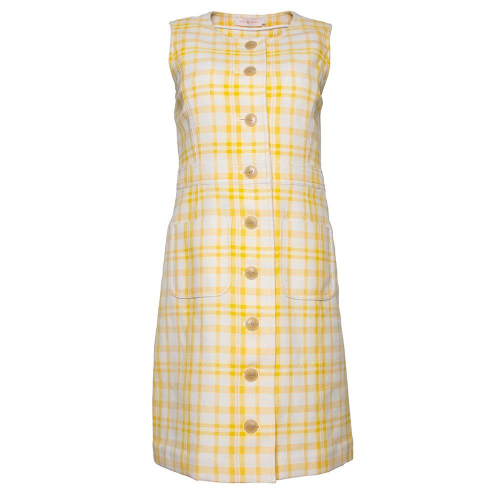  Tory Burch Size 2 Yellow Plaid Dress
