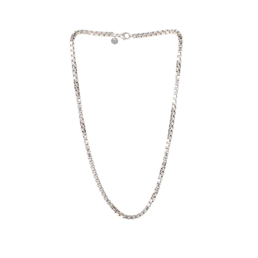  Tiffany & Co.Sterling Silver Venetian Necklace Box Chain Necklace