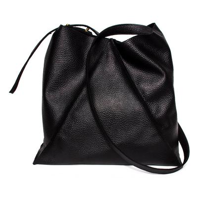 Oliveve Black Pebbled Leather Crossbody Bag