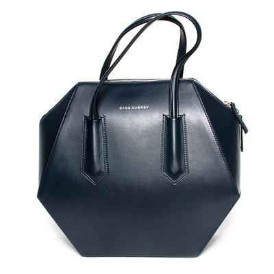 Sage Aubrey Navy Leather Handbag