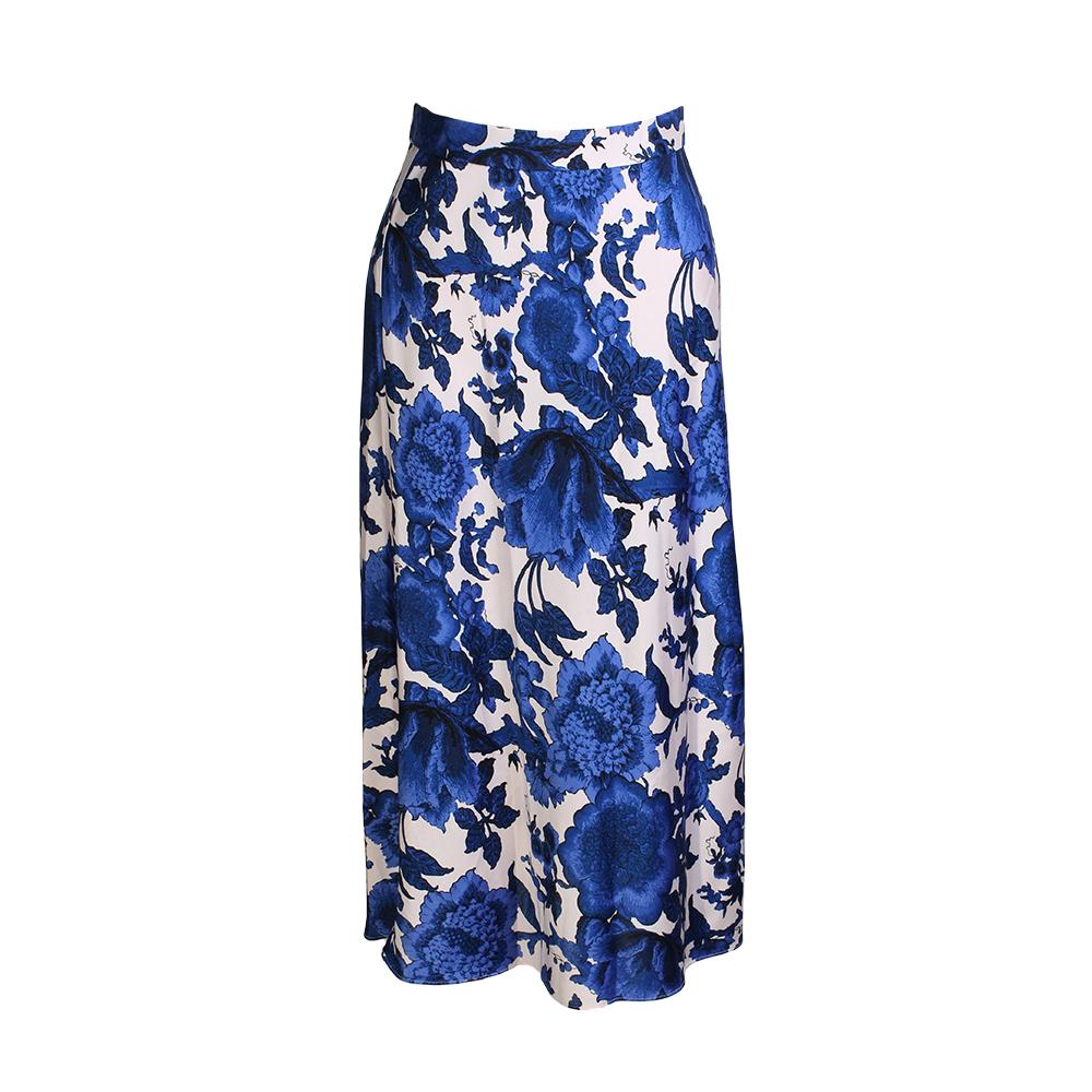  Diane Von Furstenberg Size 2 Floral Print Midi Skirt