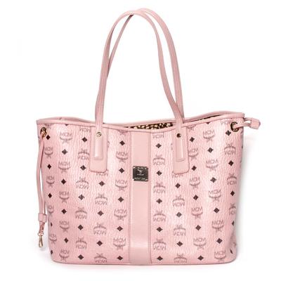 MCM Pink Leather Liz Reversible Tote Bag