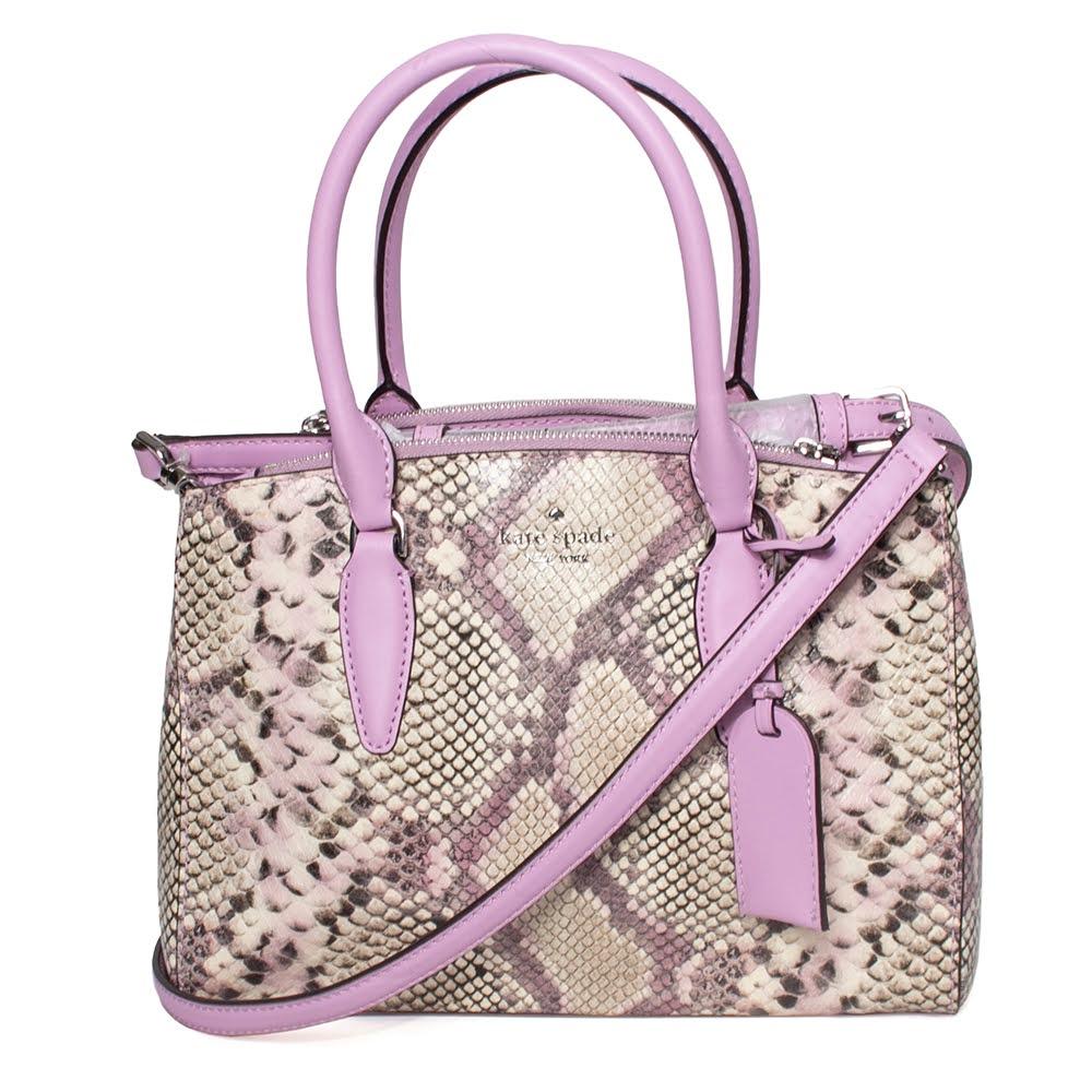  Kate Spade Pink Snake Embossed Leather Crossbody Bag