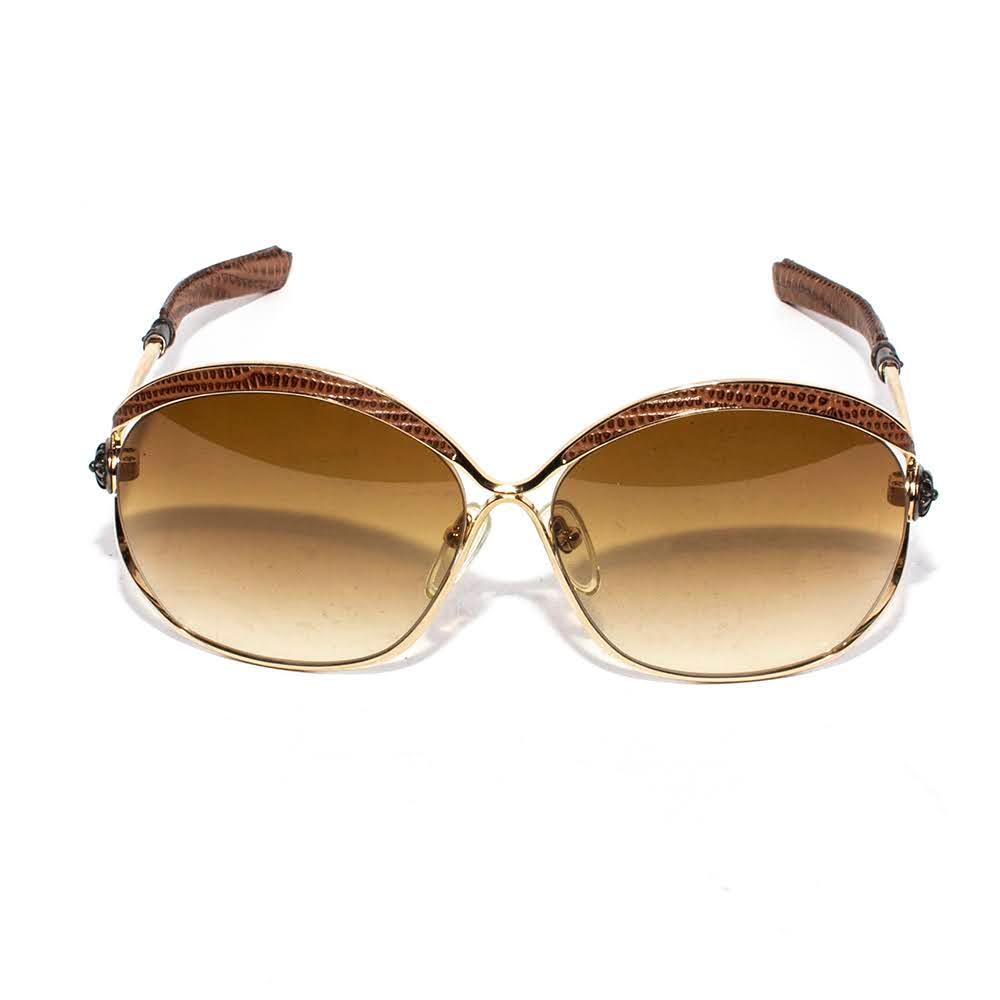  Chrome Hearts Brown Leather Sunglasses