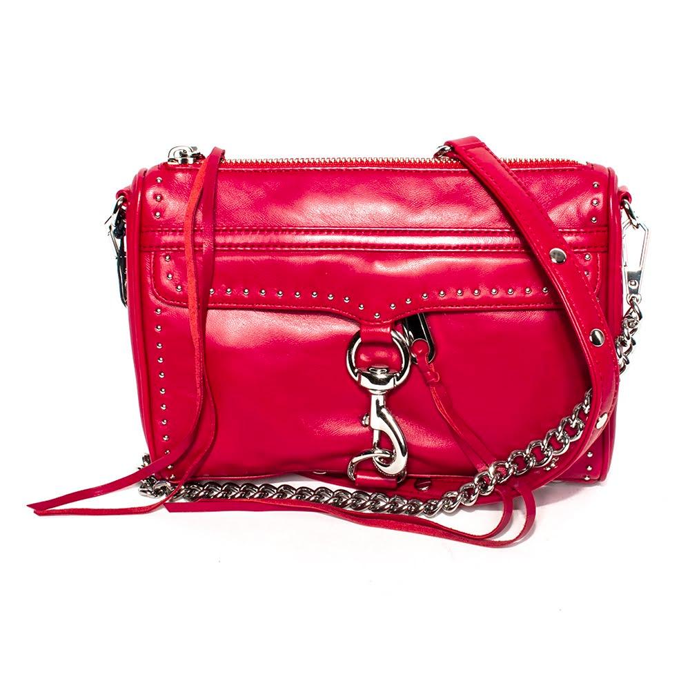 New Rebecca Minkoff Red Leather Mini Mac Crossbody Bag