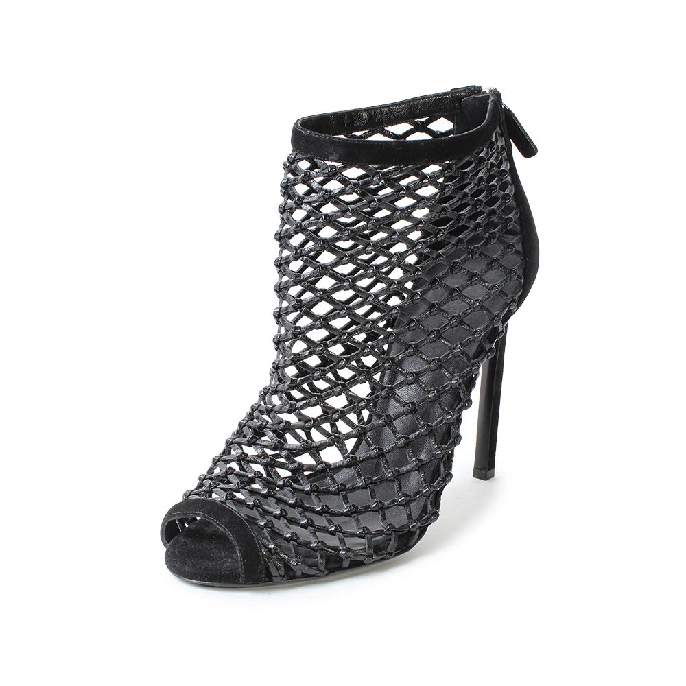 Gucci Size 40 Open Toe Netted Booties