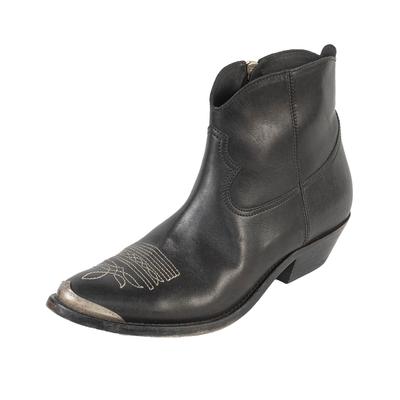 Golden Goose Size 39 Black Leather Cap Toe Ankle Boots 