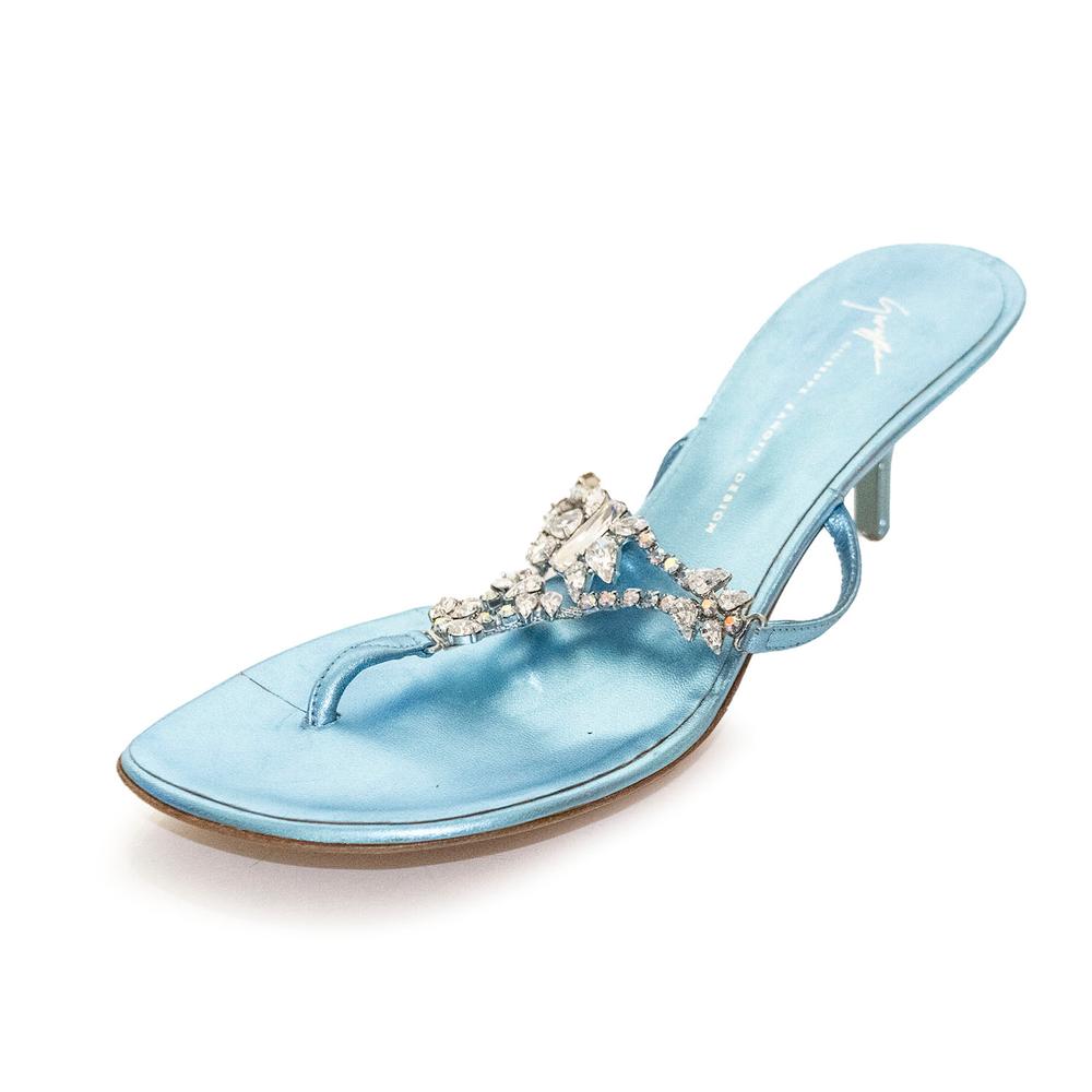  Giuseppe Zanotti Size 9 Blue Crystal High Heels