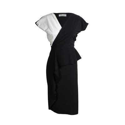 Chiara Boni Size Small Black & White Ruffle Trim Dress