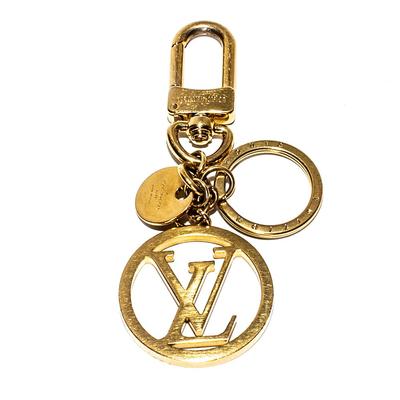 New Louis Vuitton Gold LV Circle Bag Charm Keyring