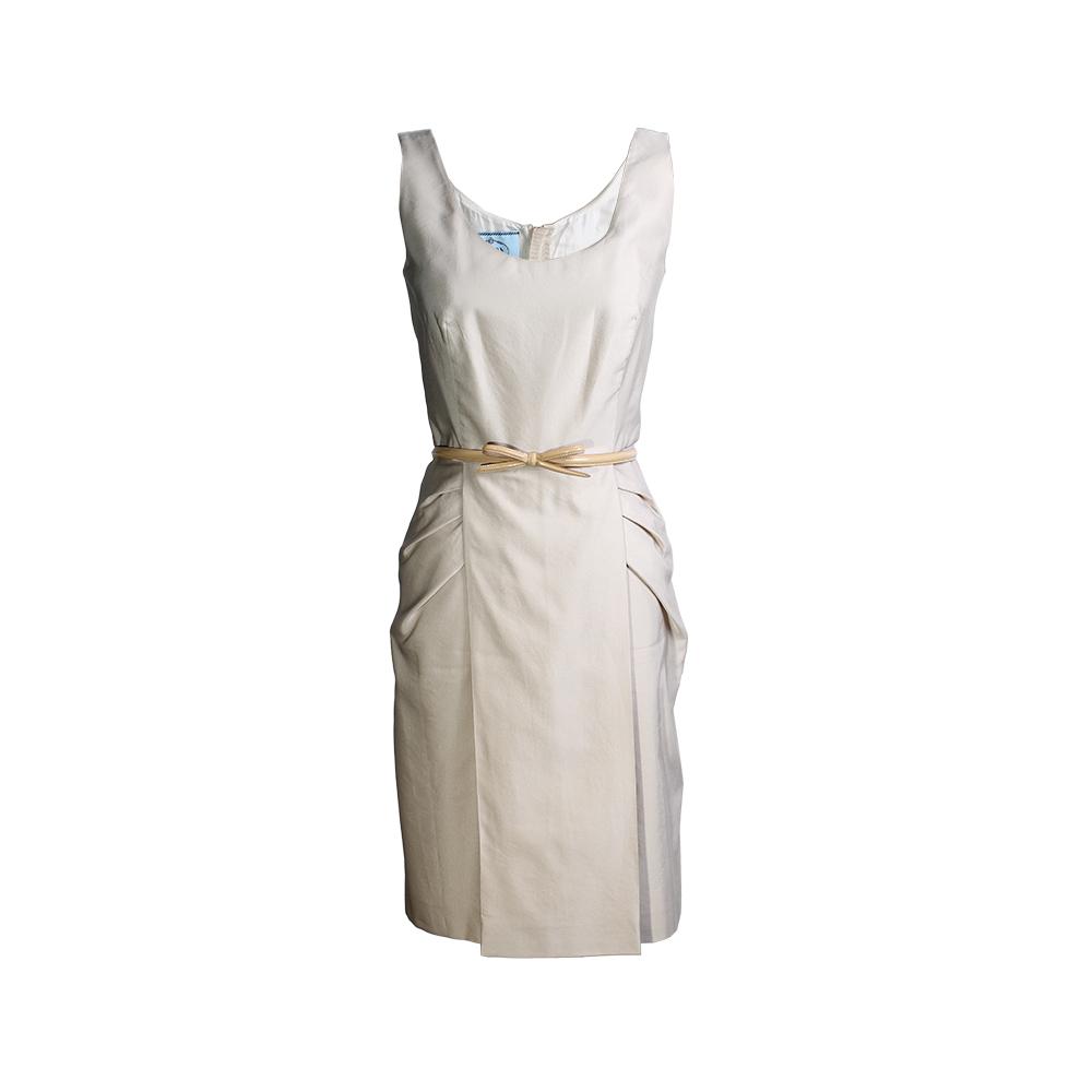  Prada Size 42 Wool Blend Sheath Dress With Belt