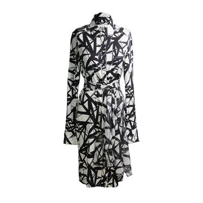 Diane Von Furstenberg Size Medium Abstract Print Button Down Shirt Dress