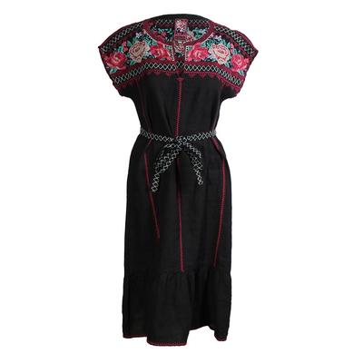Johnny Was Size XS Belted Embroidered Dress