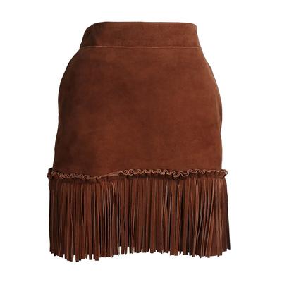  Love Moschino Size 6 Suede Fringe Skirt