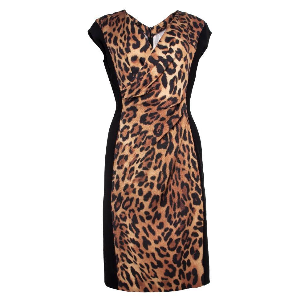  Escada Size 36 Brown Leopard Print Dress