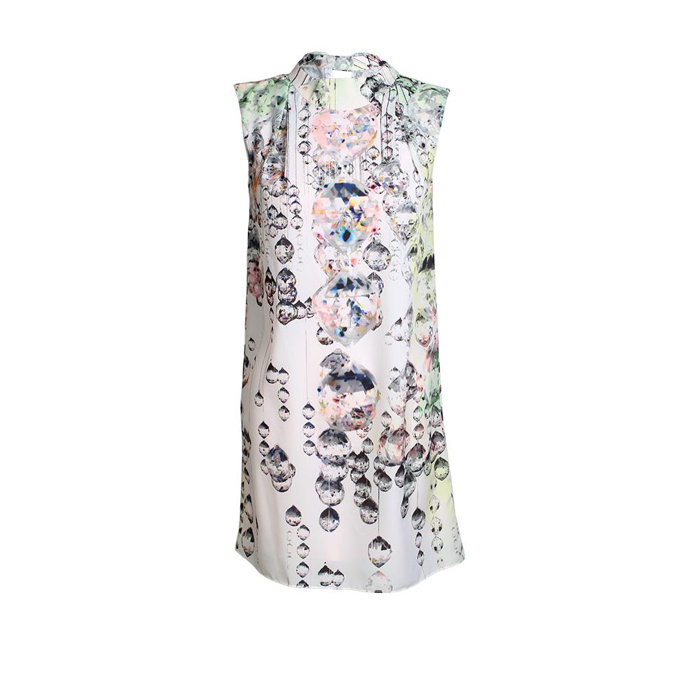 Ted Baker Size Small Crystal Print Sleeveless Dress