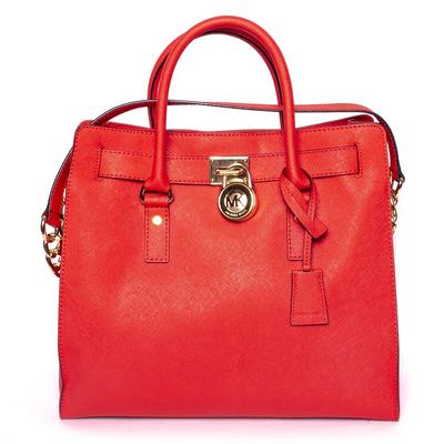 Michael Kors Red Leather Tote Bag