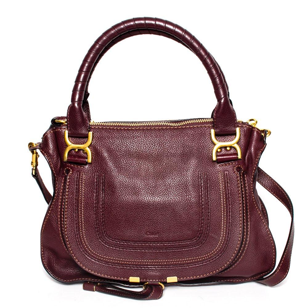  Chloe Maroon Leather Marcie Handbag