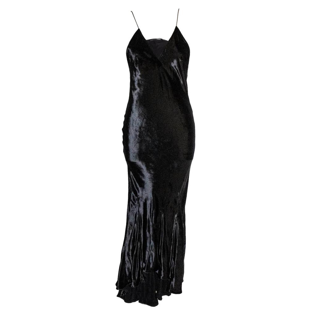  Haider Ackermann Size Small Black Velvet Dress