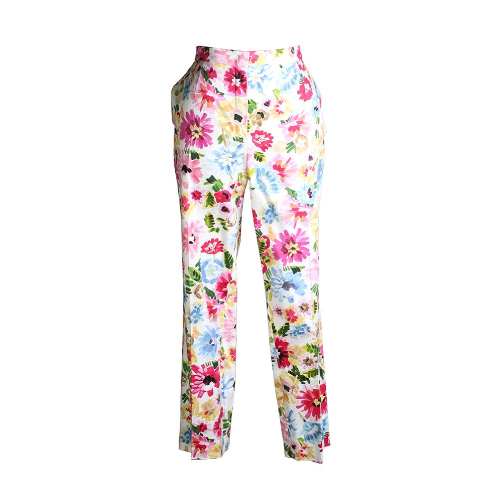 New Escada Size 40 Floral Print Talaranto Pants