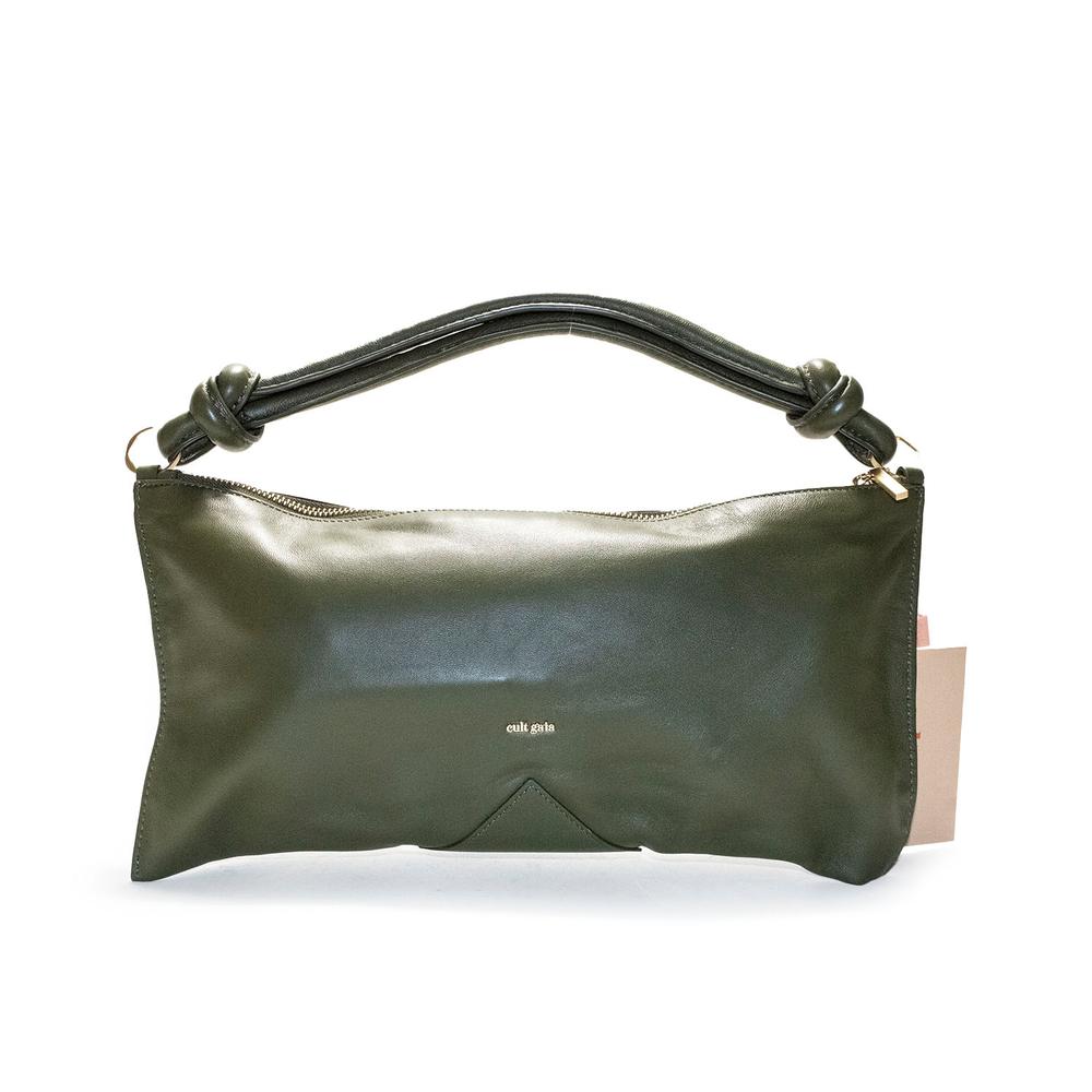  New Cult Gaia Green Leather Handbag