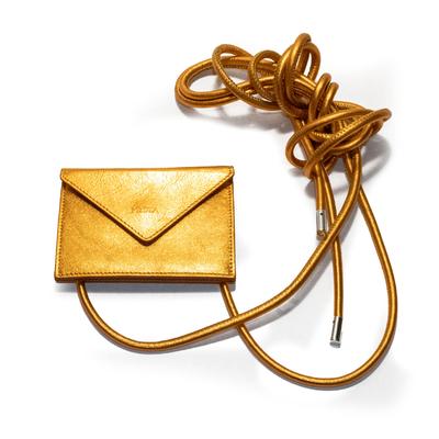 Medea Gold & Orange Envelope Belt Wallet