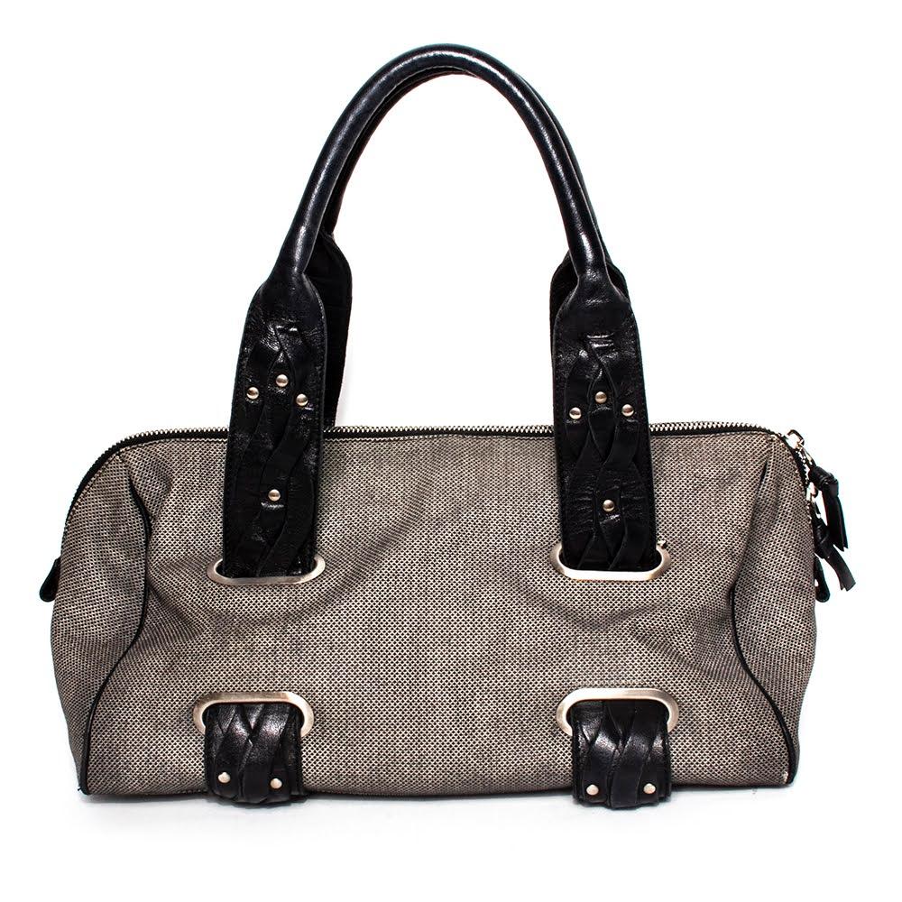  Bottega Veneta Vintage Grey Cloth Handbag