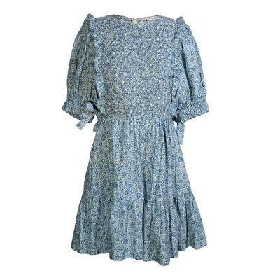 Sea Ida Size Medium Print Smocked Dress