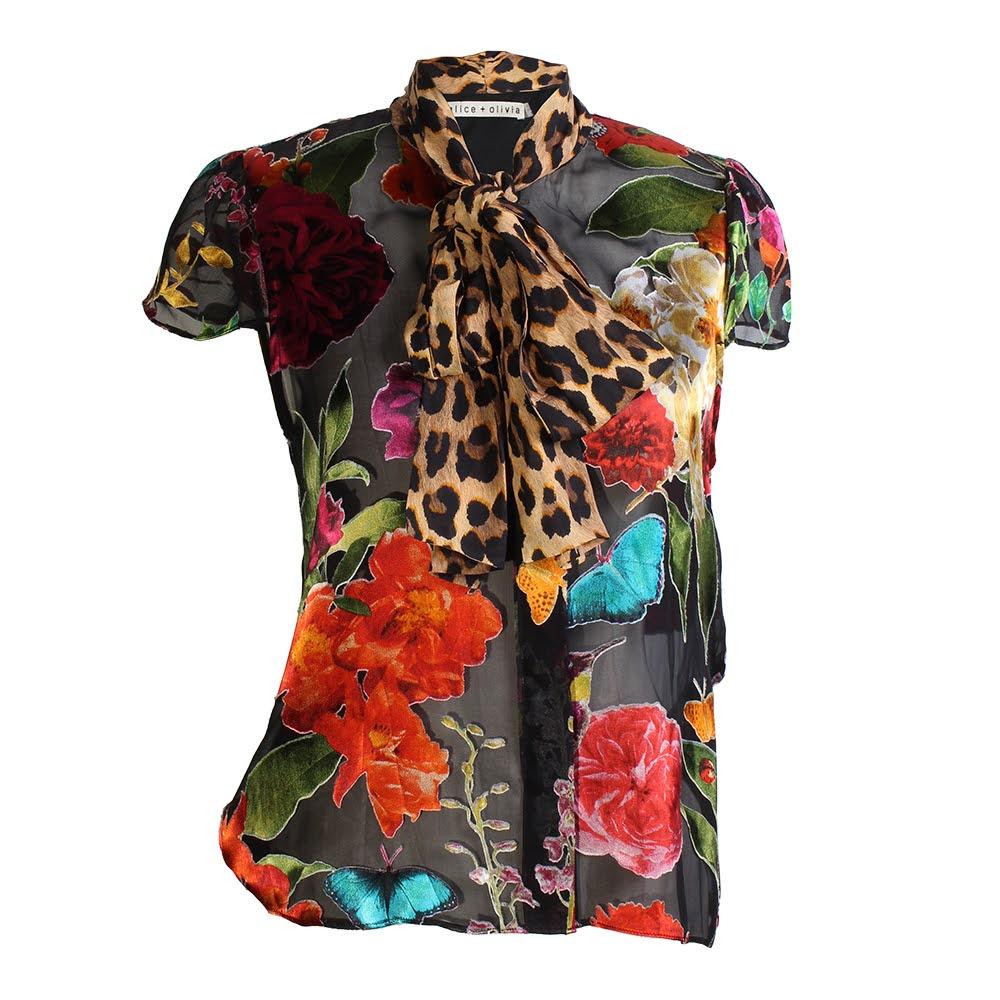  Alice + Olivia Size Xs Leopard Scarf Floral Top Combo