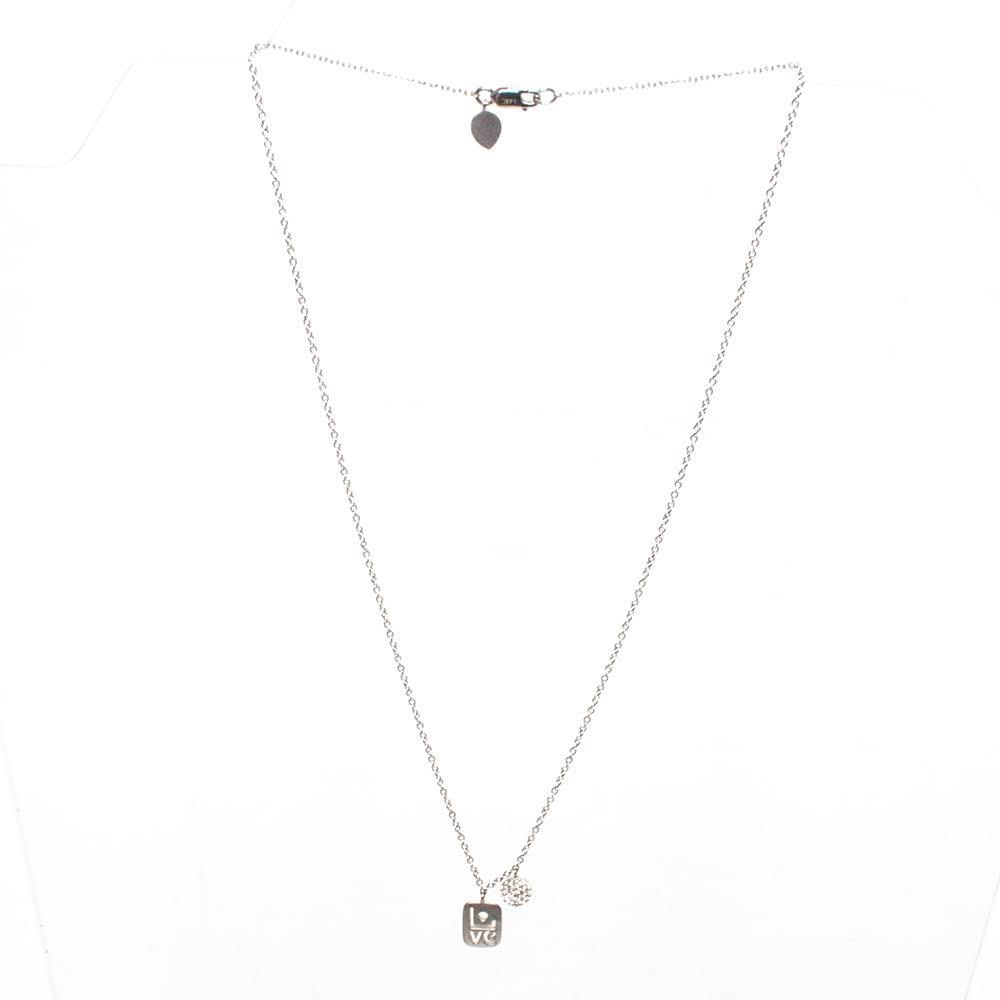  Mj Love 14k Diamond Sterling Silver Necklace