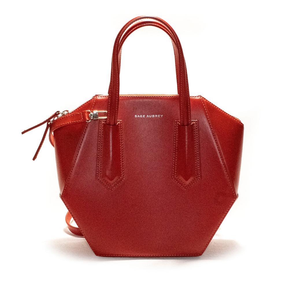  Sage Aubrey Red Leather Handbag