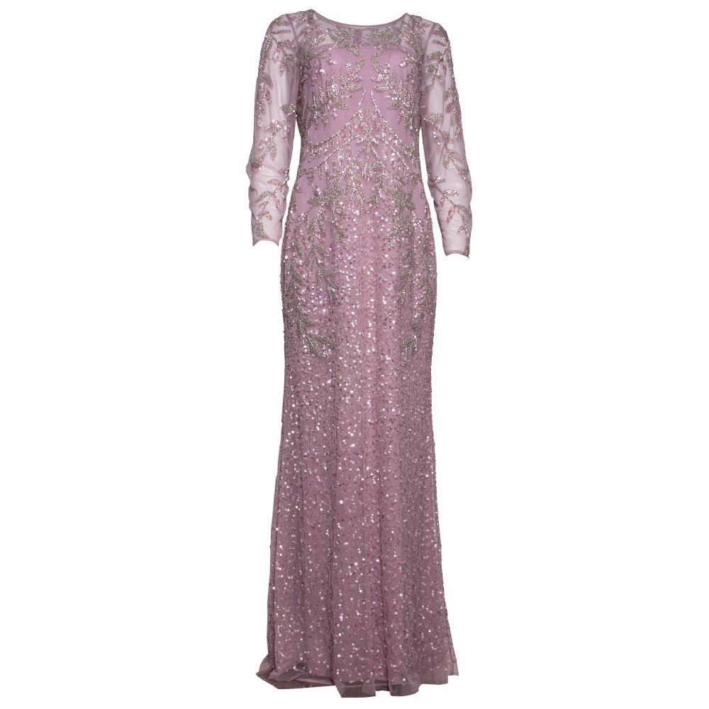  Adrianna Papell Size 12 Purple Mesh Long Evening Dress