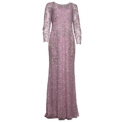 Adrianna Papell Size 12 Purple Mesh Long Evening Dress