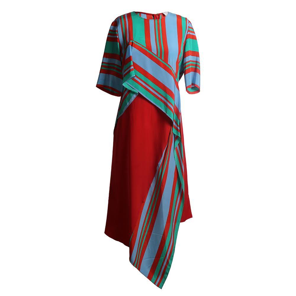  New Diane Von Furstenberg Size 4 S/S Ruffle Front Dress