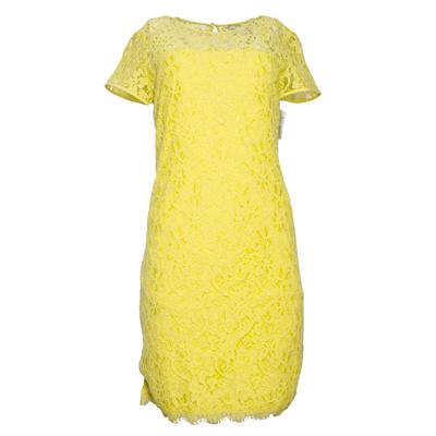 New Diane Von Furstenberg Size 6 Yellow Lace Dress