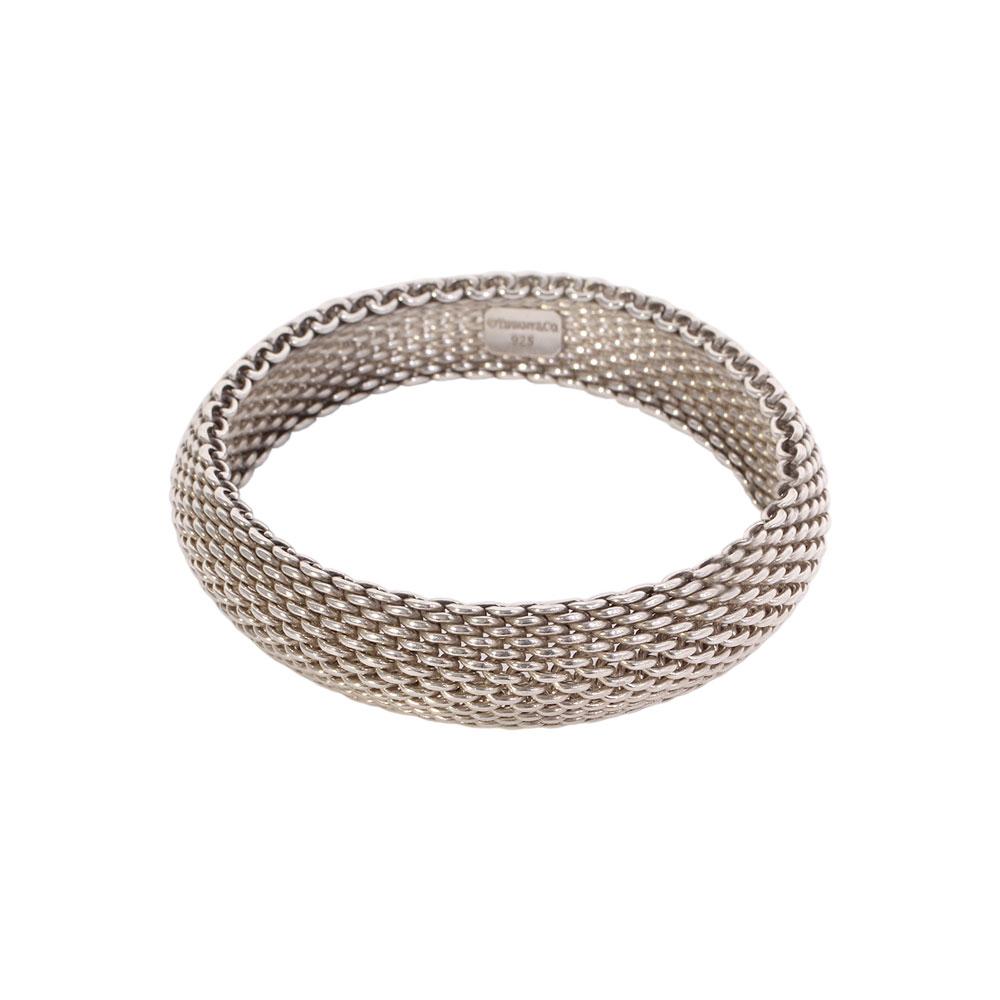  Tiffany + Co.Somerset Mesh Bangle Silver Bracelet