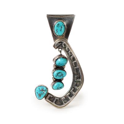 Sterling Silver Free Form Turquoise Drop Pendant 