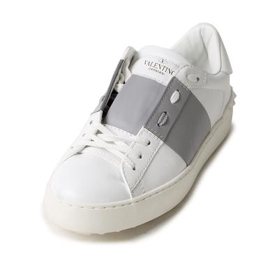 Valentino Size 38.5 Leather Sneakers With Rockstud Heel 
