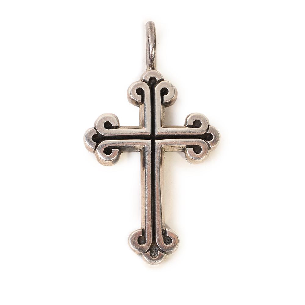  King Baby Sterling Silver Cross Circle Bale Pendant