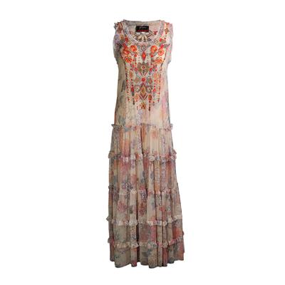 Biya By Johnny Was Size XS Embroidered Floral Print Mesh Maxi Dress