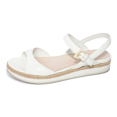 Prada Size 39.5 White Patent Sandals