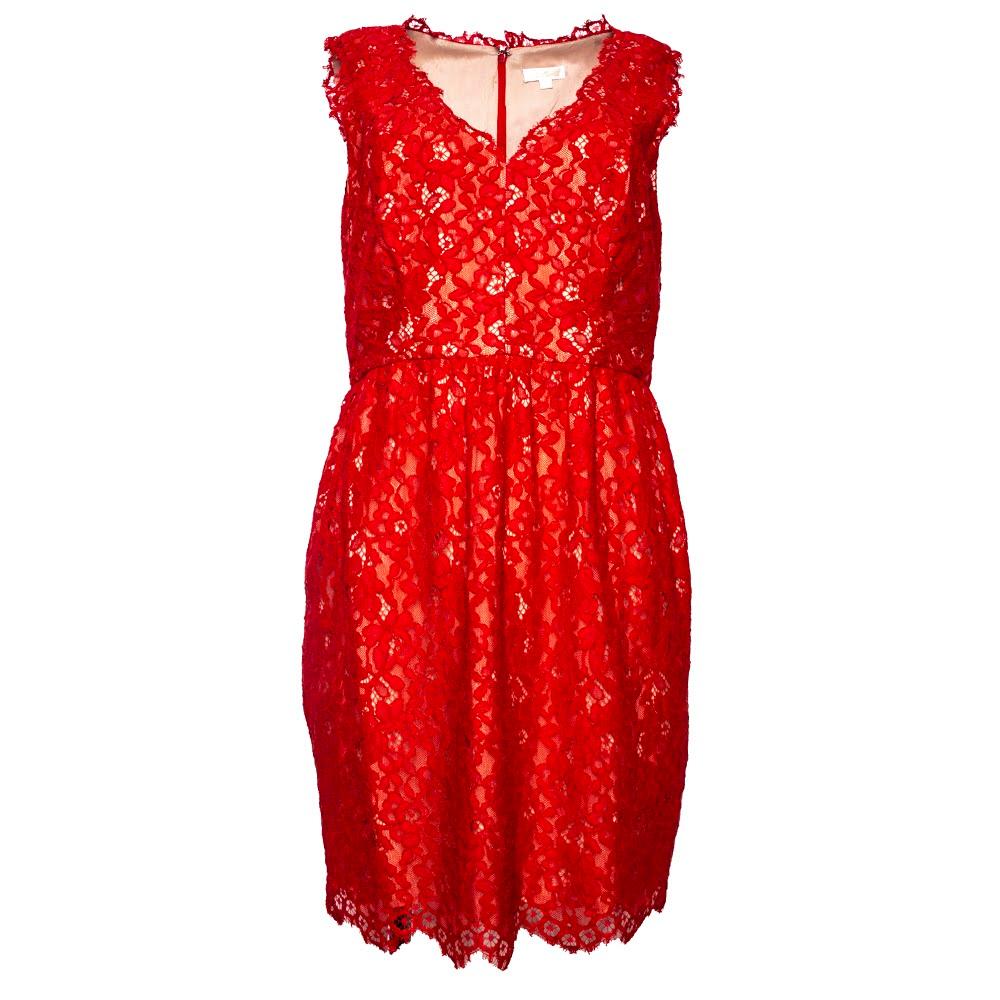  Shoshanna Size 12 Red Lace Dress