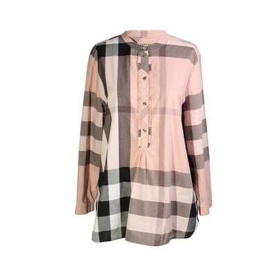 Burberry Size 14 Pink Check Blouse
