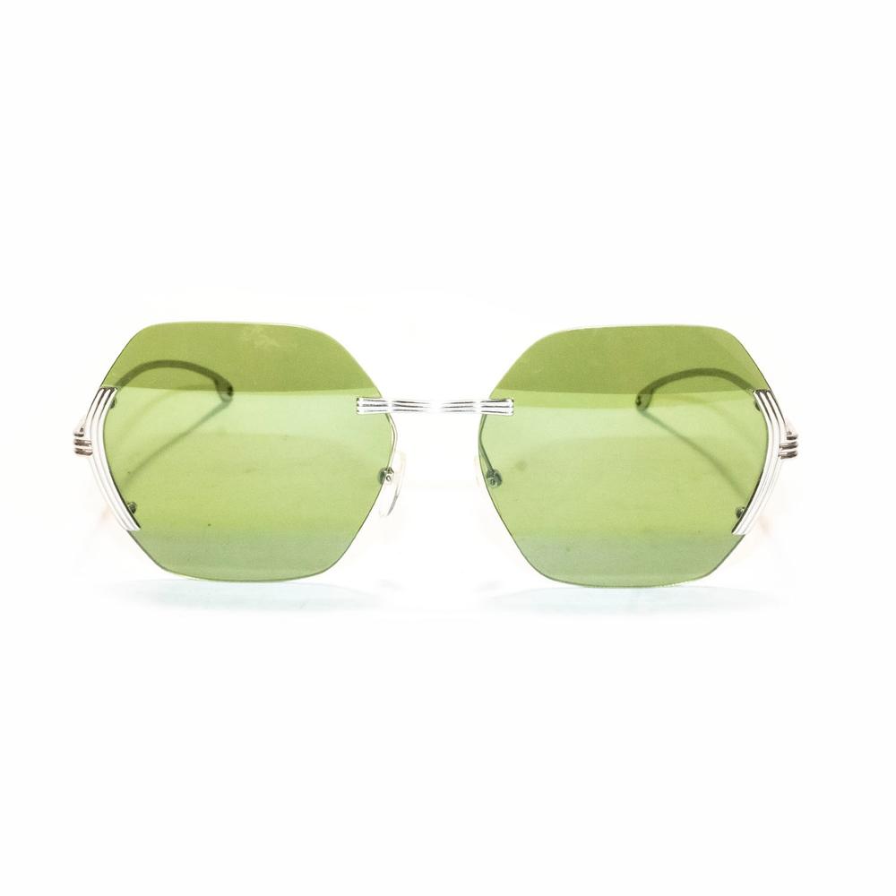  Retro Green Et115s Green Hexagon Sunglasses