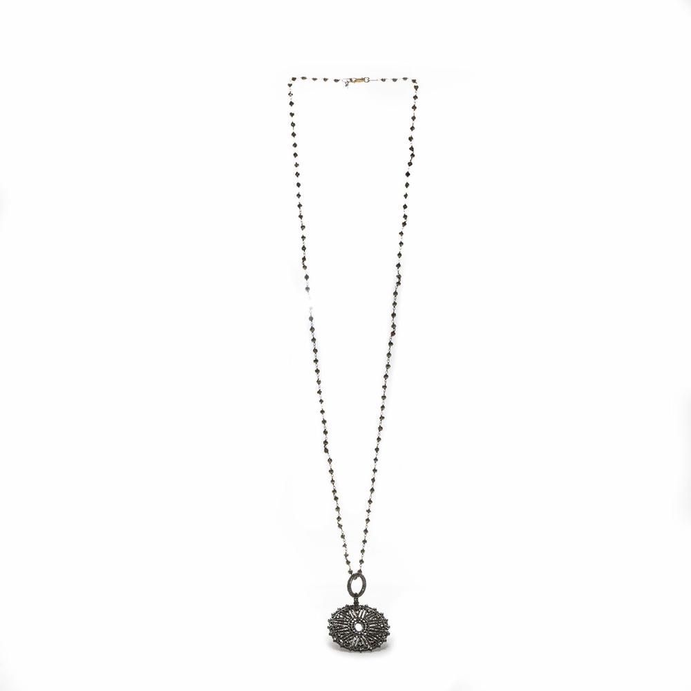  M.Morrison : Pyrite Chain Diamond Disk Necklace